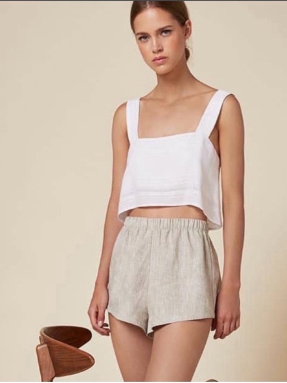 Reformation Natural Linen Shorts